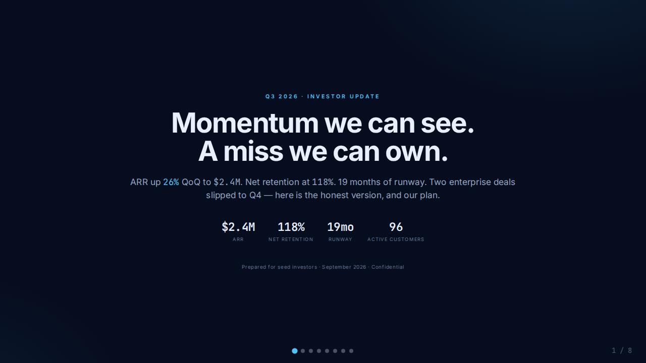 Q3 Investor Update — cover slide